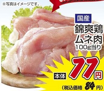 国産 ●錦爽鶏ムネ肉 250g