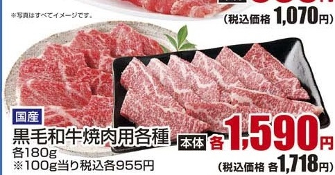 国産 ●黒毛和牛焼肉用赤身 １８０ｇ