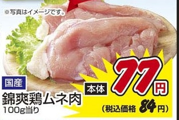 国産 ●錦爽鶏ムネ肉 250g