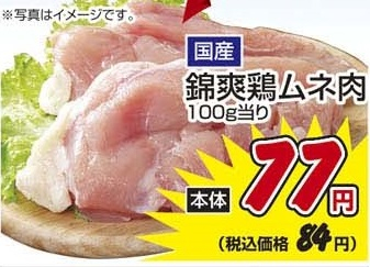 国産 ●錦爽鶏ムネ肉 250ｇ