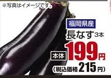 福岡県産 ●長なす 3本
