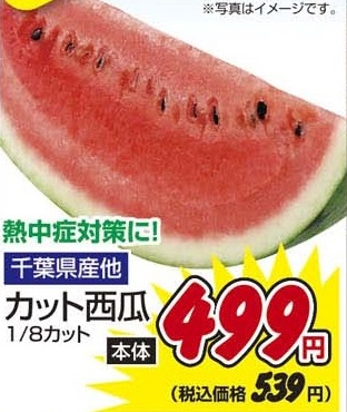 千葉県産ほか ●カット西瓜 1/8カット