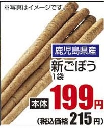 鹿児島県産 ●新ごぼう 1袋