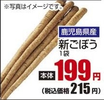 鹿児島県産 ●新ごぼう 1袋