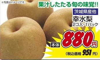 茨城県産ほか ●幸水梨 ２個入1パック
