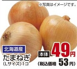 北海道産 ●たまねぎ L1個