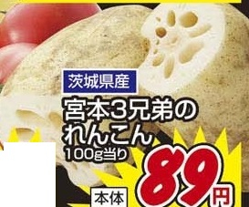 茨城県産 ●宮本３兄弟のれんこん 250g