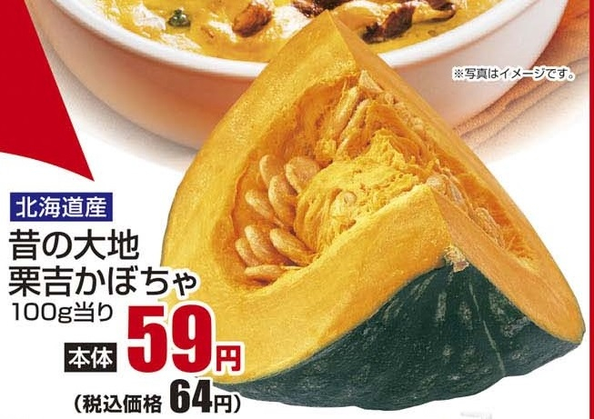 北海道産 ●昔の大地　栗吉かぼちゃ 500g