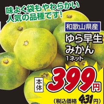 和歌山県産 ●ゆら早生みかん 1ネット