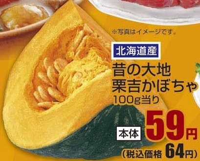 北海道産 ●昔の大地栗吉かぼちゃ 500g